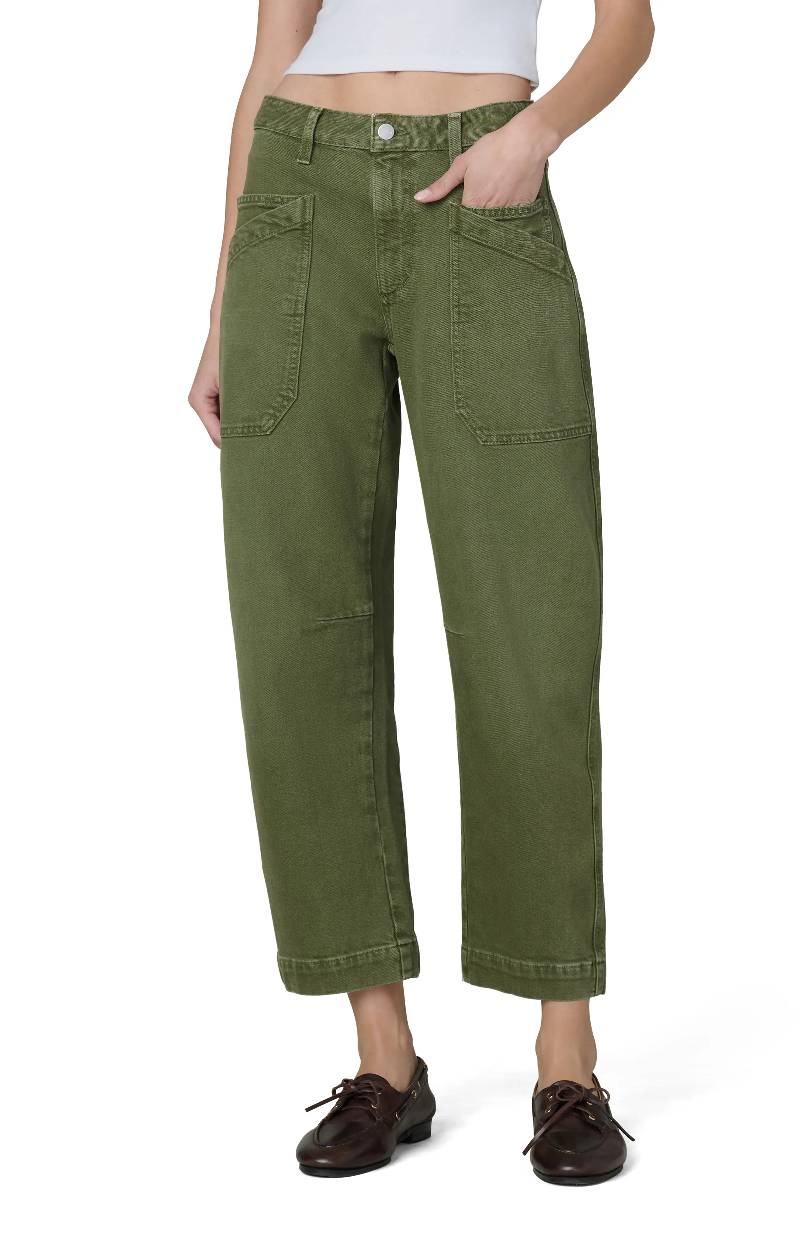 Joe's Jeans The Double Pocket Barrel Leg Jeans in Winter Moss at Nordstrom, Size 24 | Nordstrom