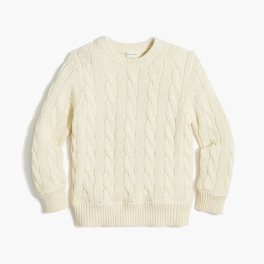 Kids' cable-knit crewneck sweater | J.Crew Factory