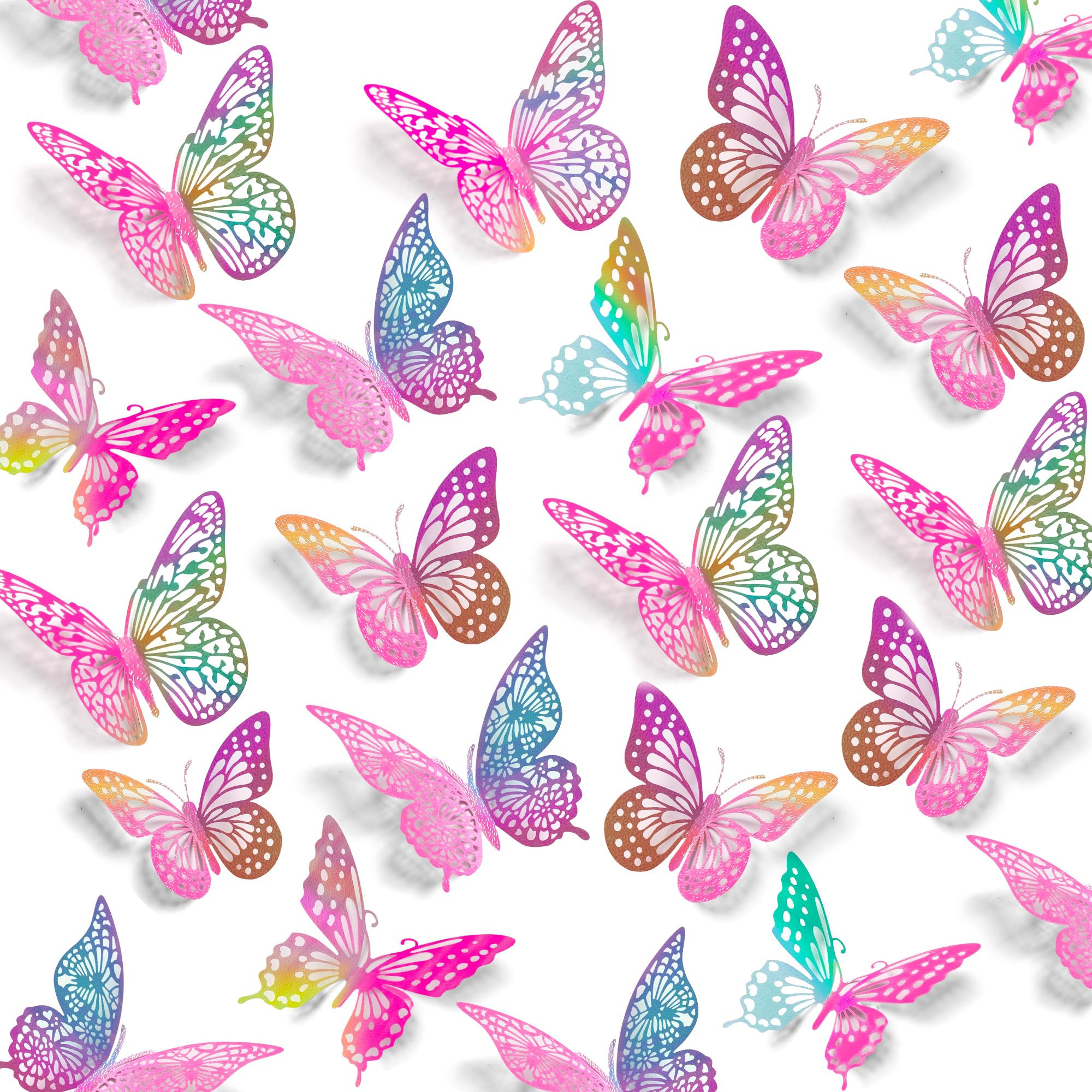 SAOROPEB 3D Butterfly Wall Decor 48 Pcs, 4 Styles, 3 Sizes, Purple Butterfly Decorations for Birt... | Amazon (US)