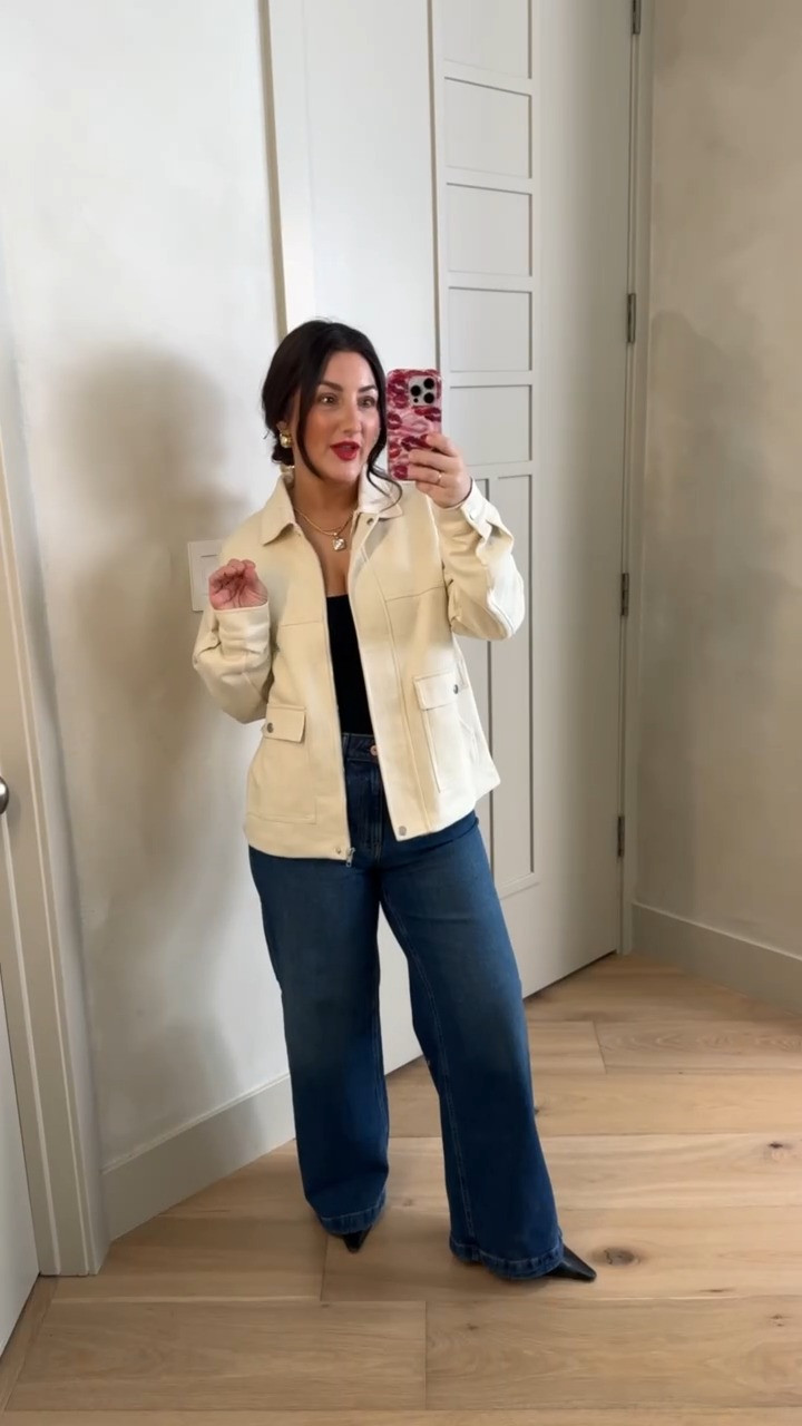 Suede jacket and black tank size small
Jeans size 27petite 

5'0" 140lbs
 Petite friendly

#LTKgrwm #LTKootd #LTKPetite