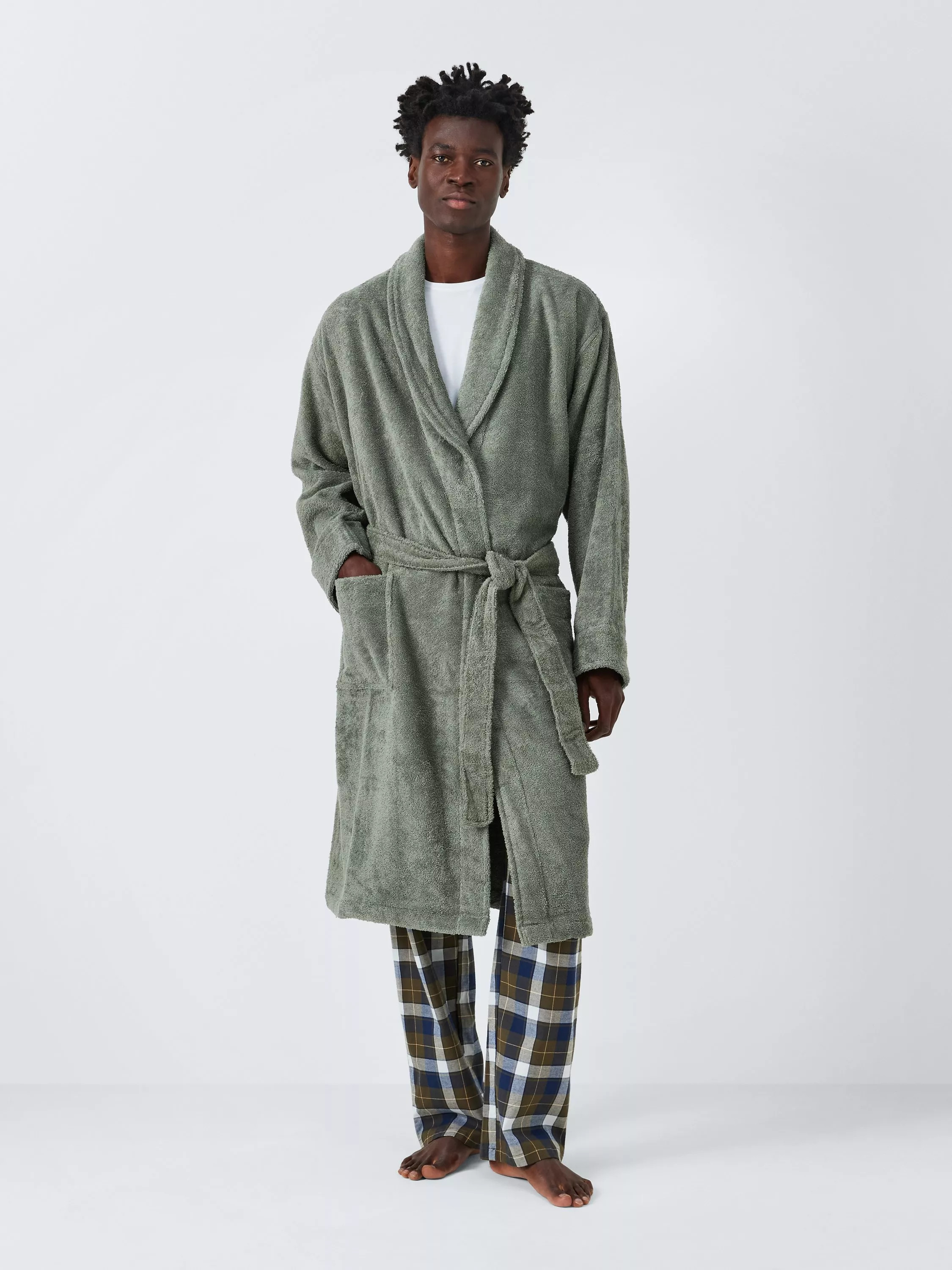 John LewisEgyptian Cotton Unisex Bath Robe, Rosemary | John Lewis (UK)