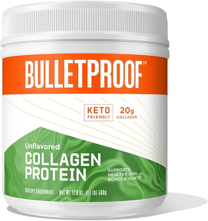 Unflavored Collagen Protein Powder, 18g Protein, 17.6 Oz, Bulletproof Grass Fed Collagen Peptides... | Amazon (US)