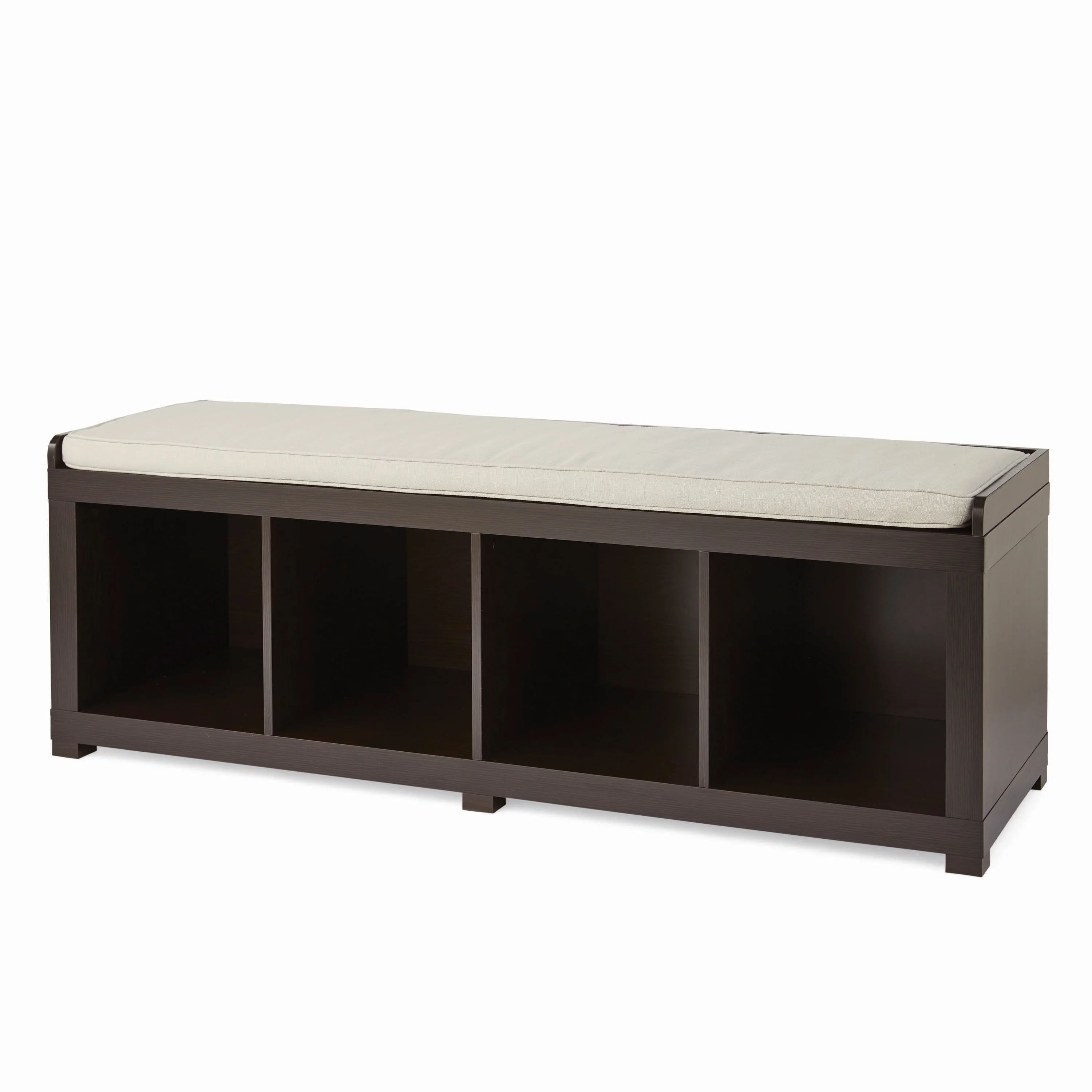 Better Homes & Gardens 4-Cube Storage Organizer Bench, Espresso | Walmart (US)