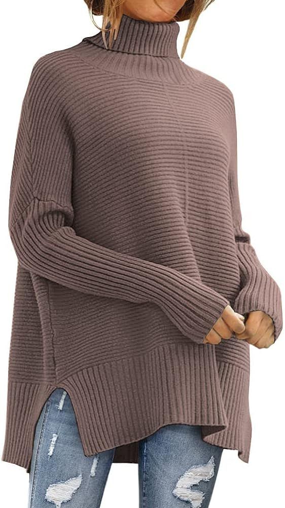 EFAN Trendy Oversized Turtleneck Sweater for Women Long Knitted Cozy Pullover Sweaters | Amazon (US)