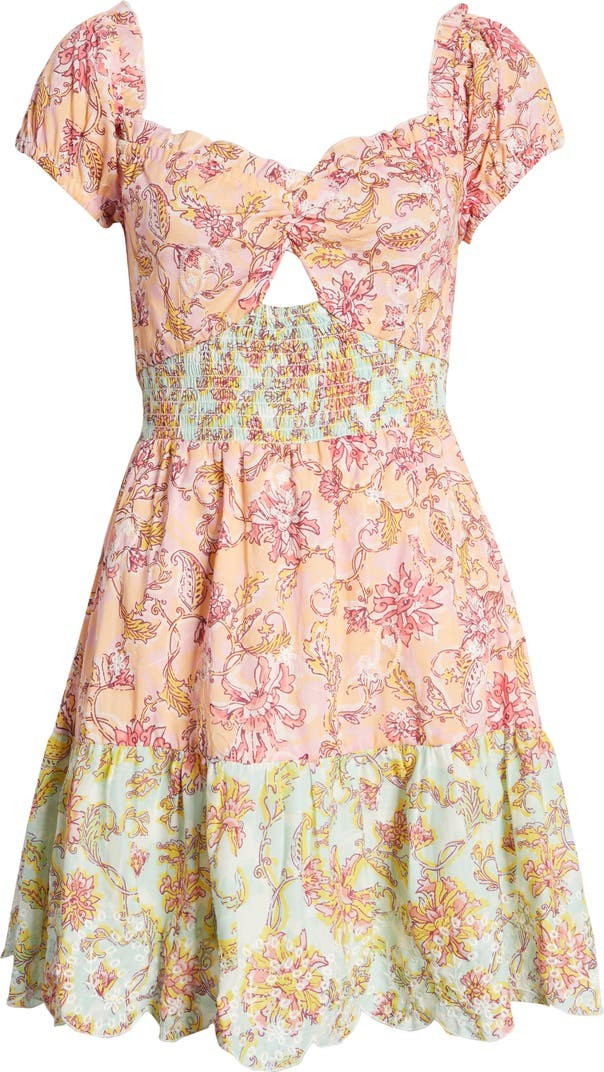 River Island Smocked Puff Sleeve Minidress | Nordstrom | Nordstrom