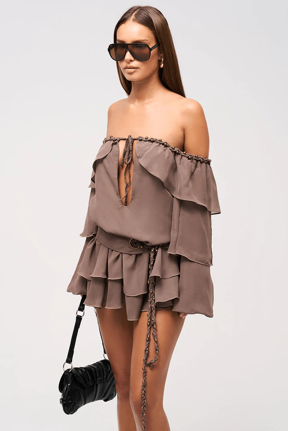 DIXIE BARDOT LAYERED MINI DRESS | Murci