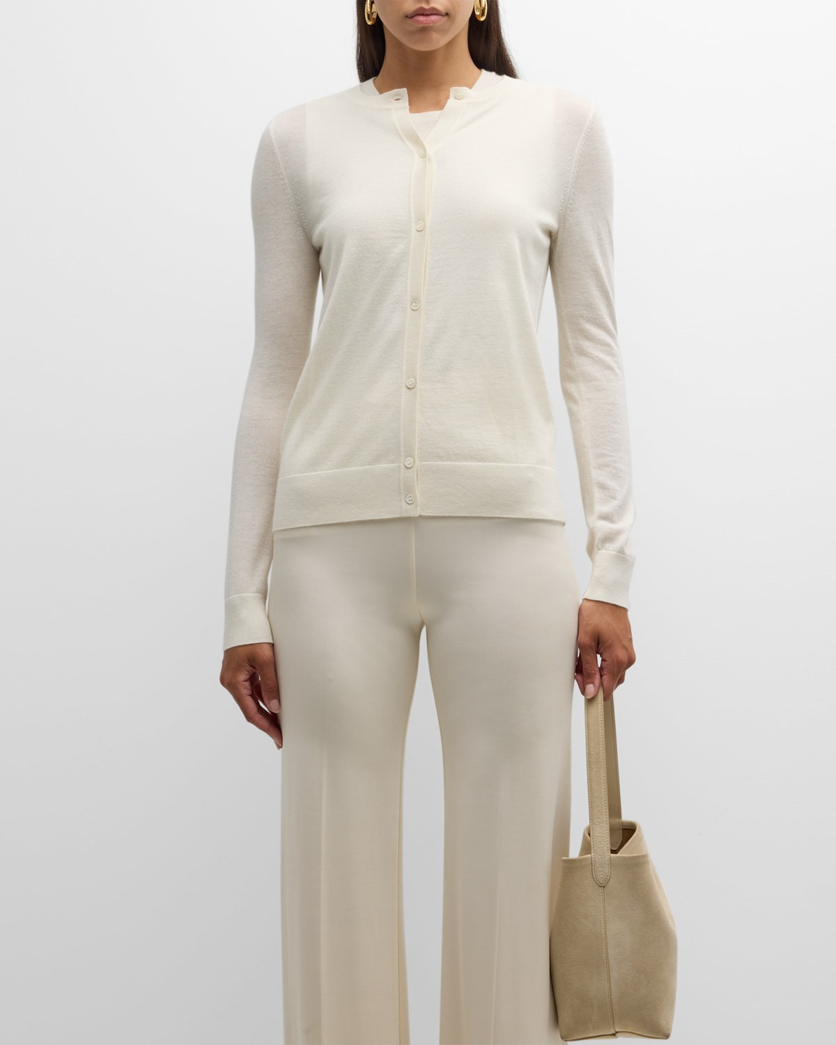 Cashmere Crewneck Cardigan | Neiman Marcus