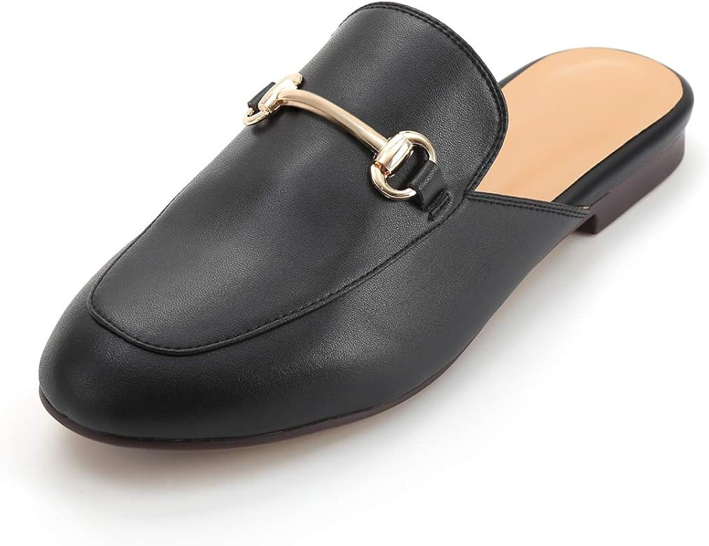 Womens Leather Oxford Backless Slipper Slip-ons Loafer Shoes | Amazon (US)