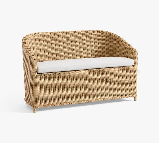 Huntington Wicker Outdoor Porch Bench (53") | Pottery Barn (US)
