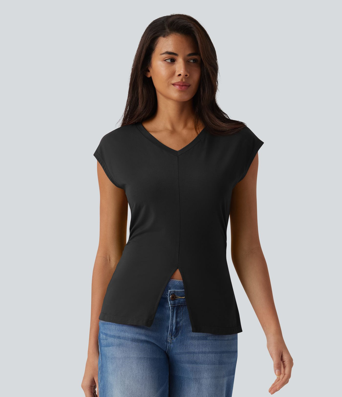 Women’s V Neck Sleeveless Casual T-Shirt - Halara | Halara UK