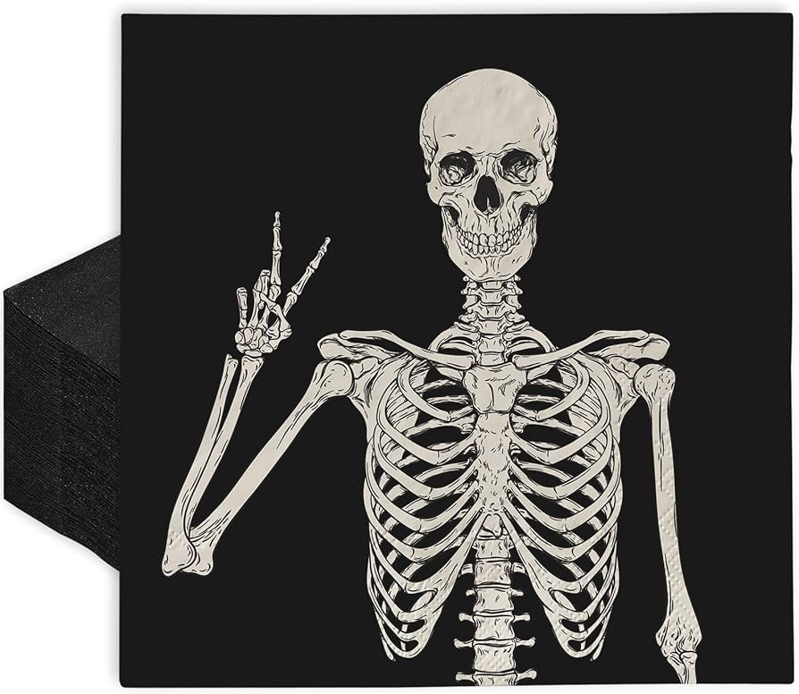 AnyDesign 80 Pack Skull Paper Napkins Disposable Halloween Skeleton Luncheon Napkins Smile Skull ... | Amazon (US)