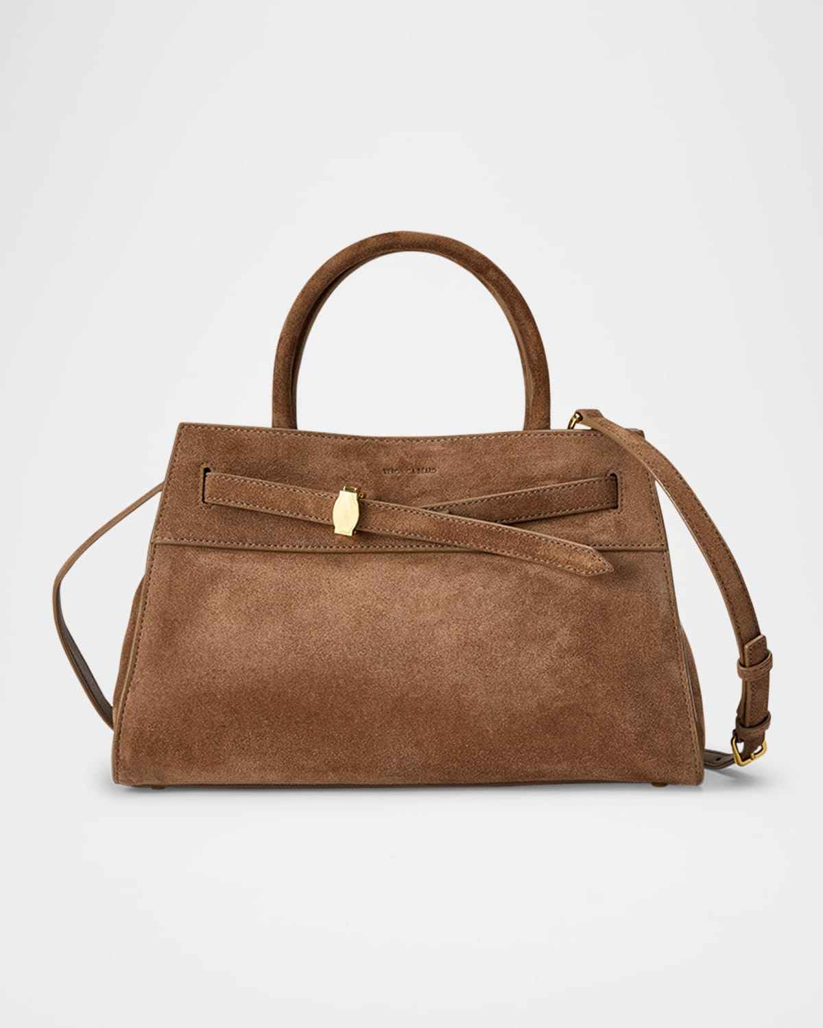 Dash Belted Suede Top-Handle Bag | Neiman Marcus