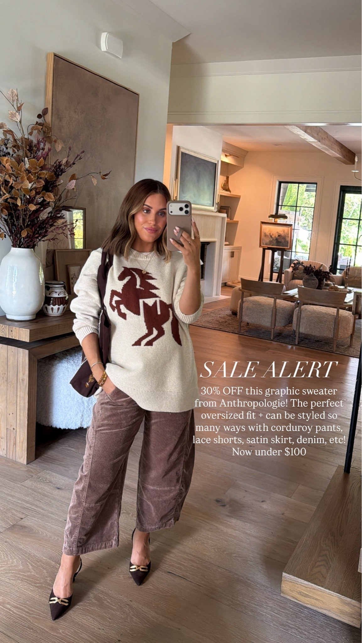 Sale alert! 30% OFF select fall styles at Anthropologie, this weekend only! Includes this graphic horse sweater— I’m wearing a small & paired with these barrel leg pants (in small petite). So many ways to style this sweater & will be one of my favorites this fall! Beaded paisley bag is linked as well- love this statement bag!

#LTKSeasonal #LTKSaleAlert #LTKootd