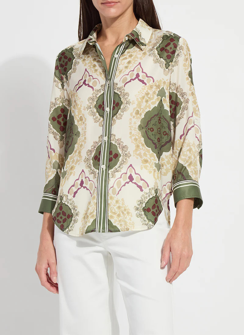 Ishani Roll Tab Printed Shirt | Lysse NY