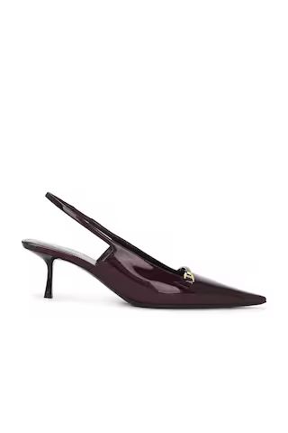 Saint Laurent Carine Slingback Pump in Deep Bordeaux | FWRD | FWRD 