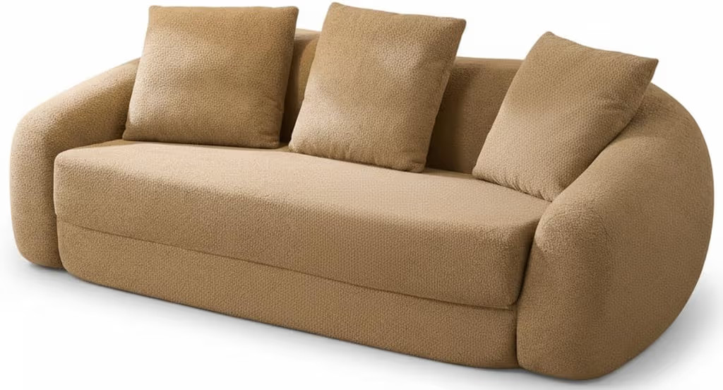 SICOTAS 90.6" Curved Convertible Sofa Couch Bed for Living Room Futon Cloud Boneless Sleeper Sofa... | Amazon (US)