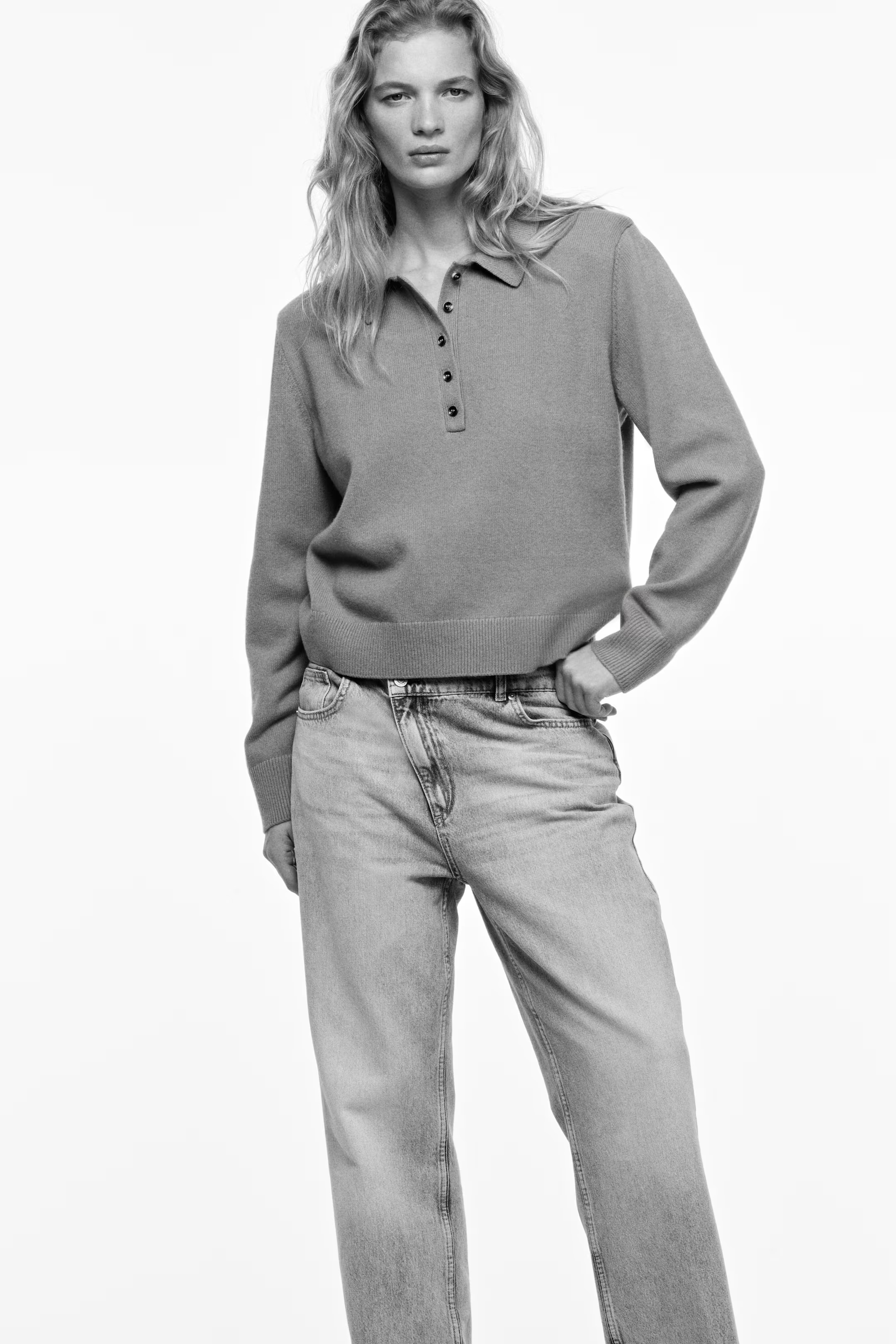 Shoulder-Pad Polo Sweater | H&M (US + CA)