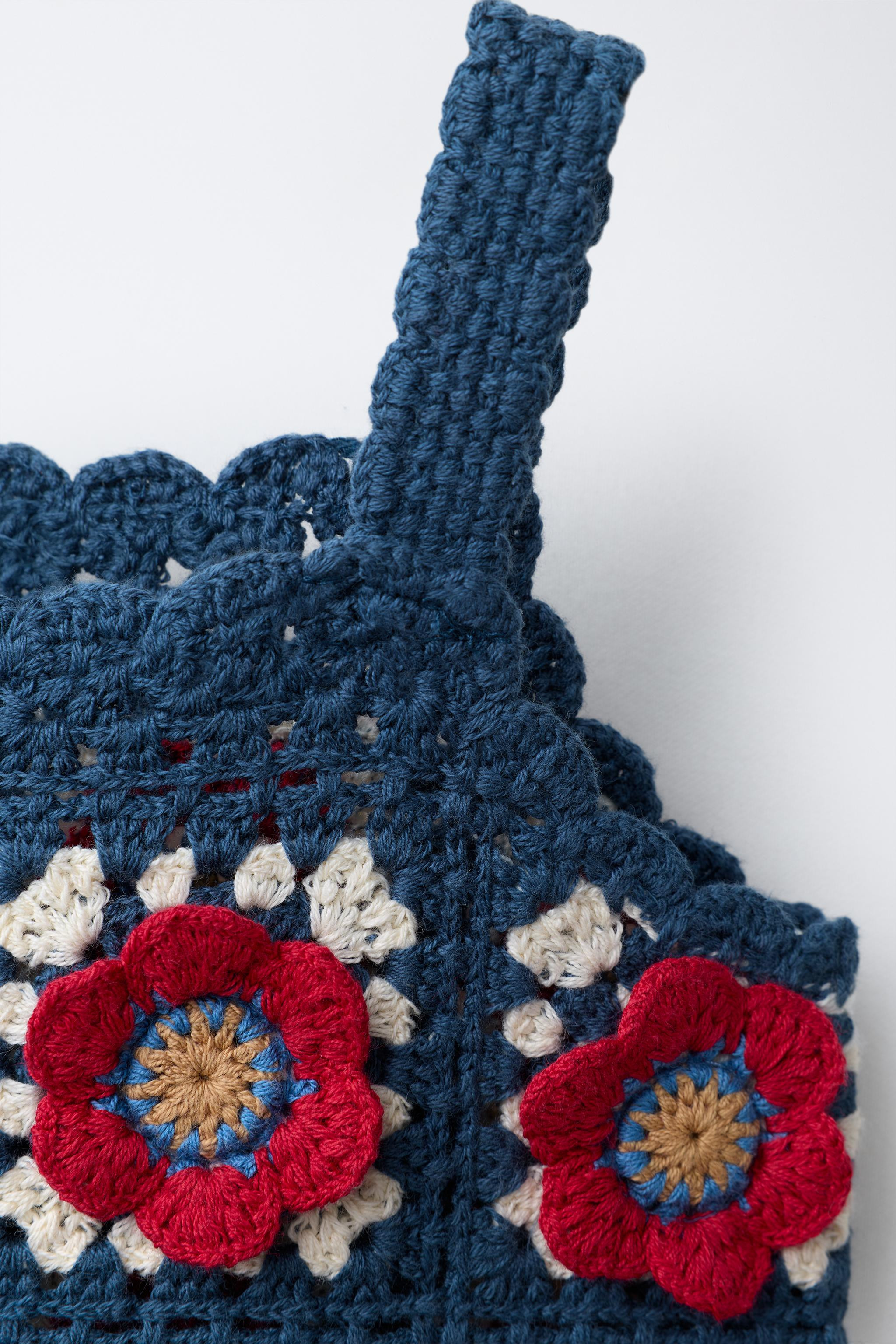 CROCHETED FLOWER KNIT TOP | Zara US