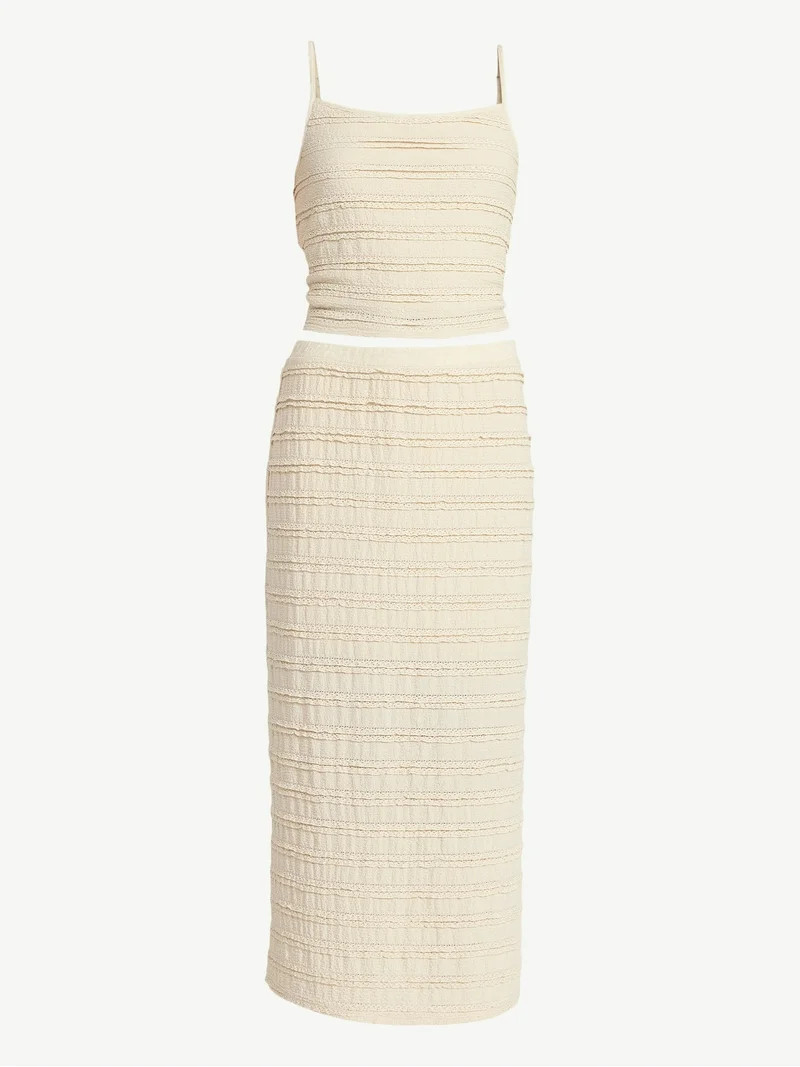 No Boundaries Ruffle Cami and Maxi Skirt Set, 2-Piece, Sizes XS-4X | Walmart (US)