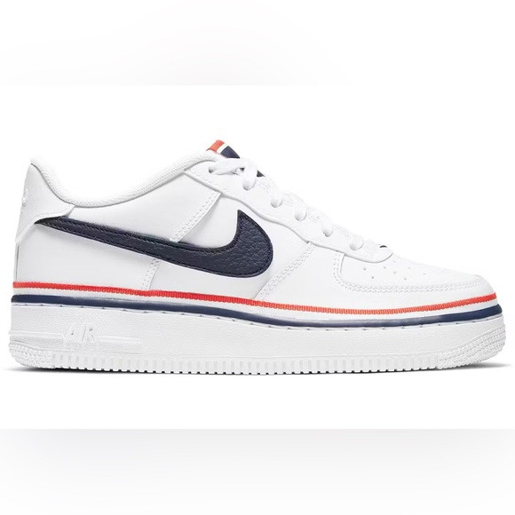 Nike Air Force 1 Low LV8 White and Blue Sneakers | Poshmark