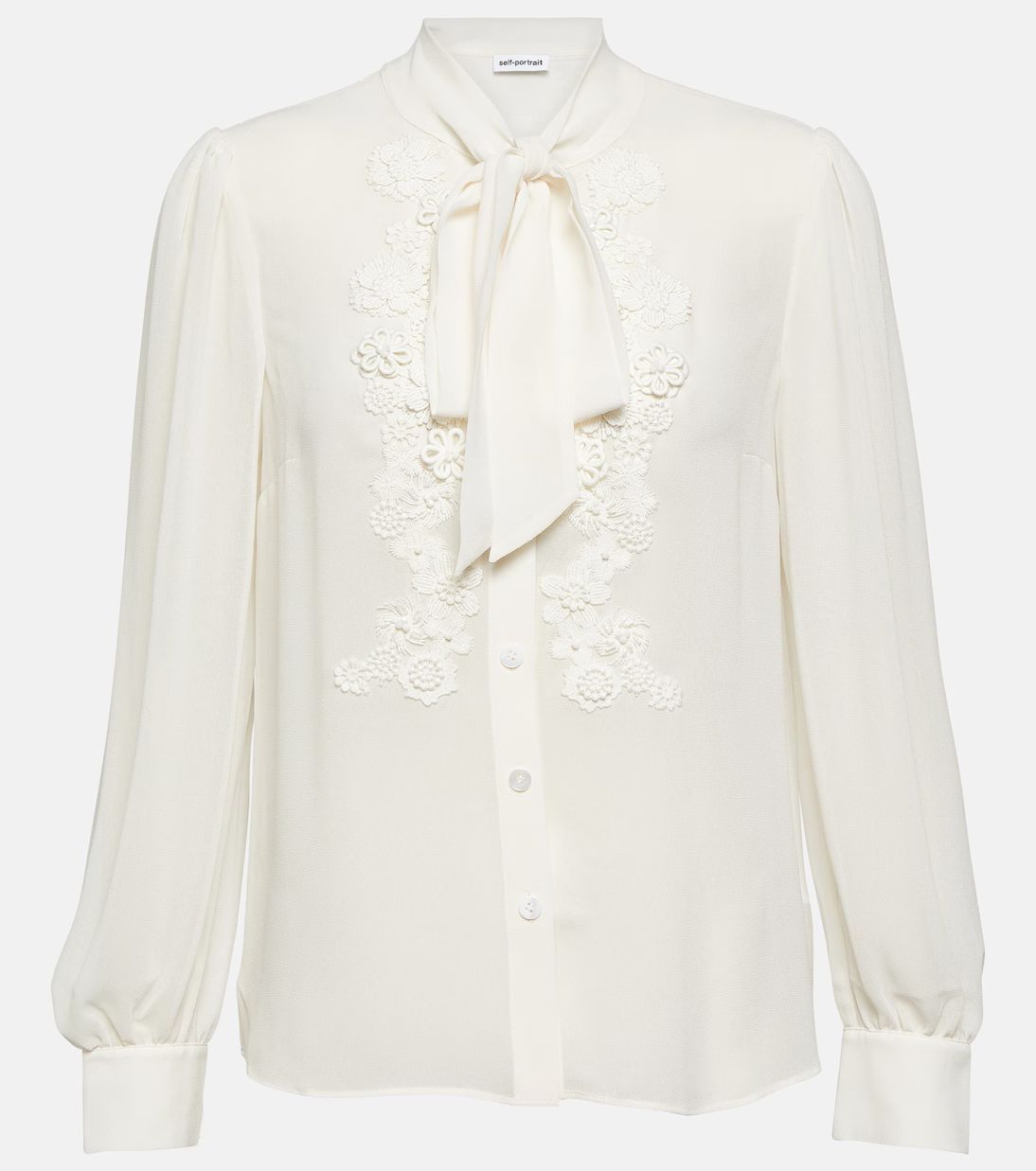 Lace-trimmed chiffon blouse | Mytheresa (US/CA)