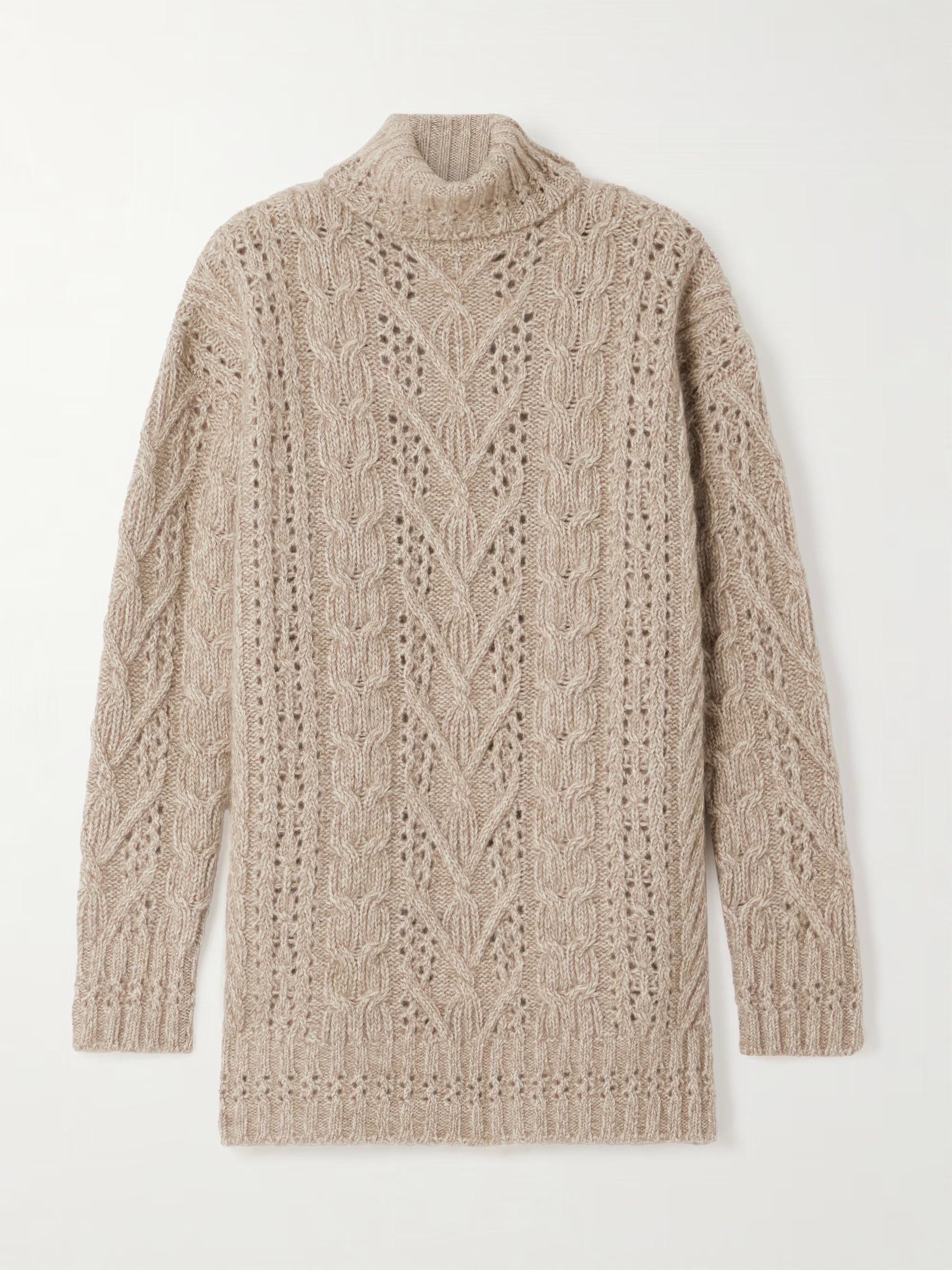 Cable-knit cashmere turtleneck sweater | NET-A-PORTER (US)