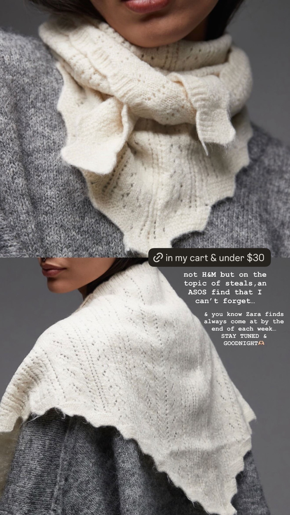 not H&M but on the topic of steals,an ASOS find that I can’t forget… & you know Zara finds always come at by the end of each week… STAY TUNED & GOODNIGHT🫶🏻