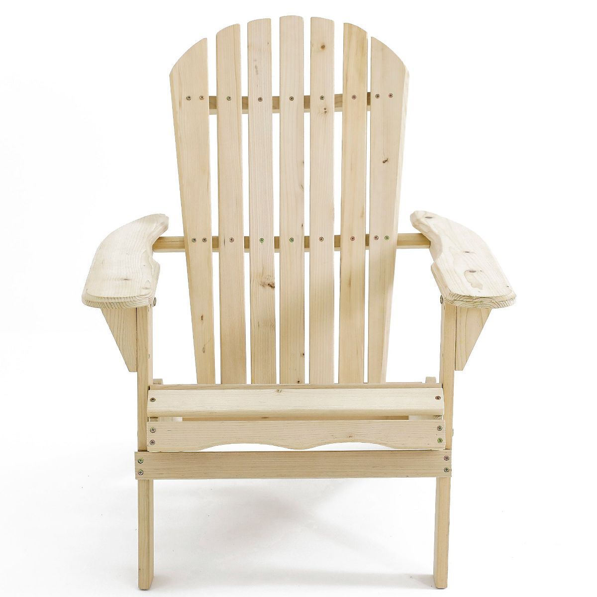 LuxenHome Unfinished Hemlock Wood Outdoor Adirondack Chair Brown | Target