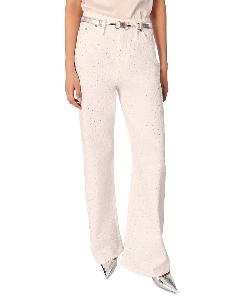 Maje Wide Leg Rhinestone Jeans | Bloomingdale's (US)