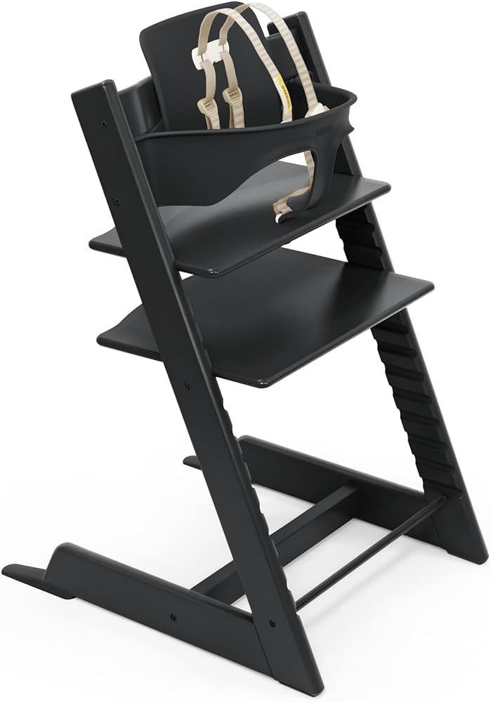 Tripp Trapp High Chair from Stokke, Black - Adjustable, Convertible Chair for Children & Adults -... | Amazon (US)