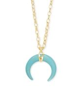 Rebecca Gold Large Long Pendant Necklace in Variegated Turquoise Magnesite | Kendra Scott