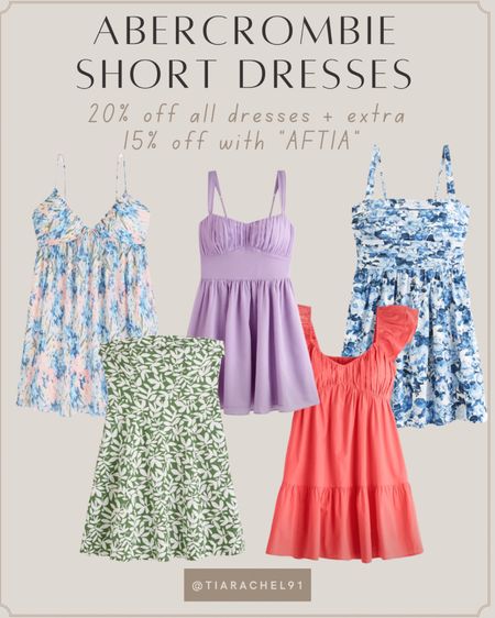 Cutest short dresses for summer! 20% off at Abercrombie + 15% off with code “AFTIA”

#LTKstyletip #LTKSeasonal #LTKsalealert