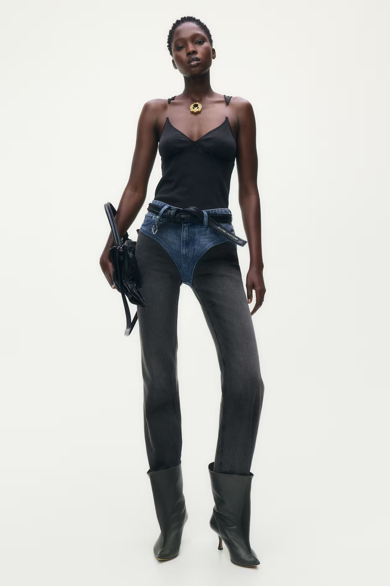 Two-tone straight-leg jeans | H&M (UK, MY, IN, SG, PH, TW, HK)