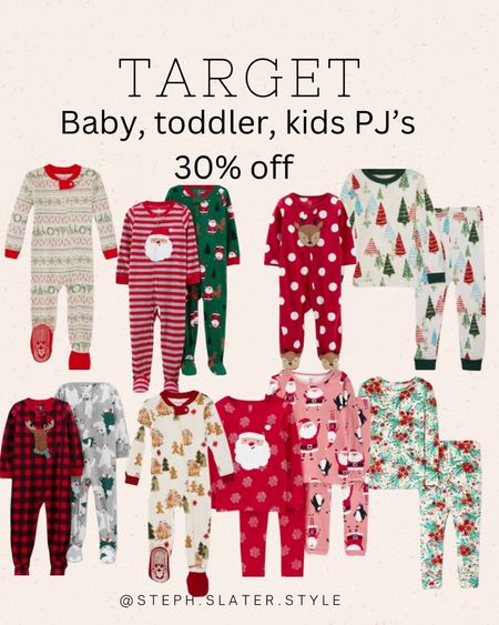 Target baby, toddler and kids pajamas on sale 30% off. Onesies. Pajamas, Christmas pajamas. Kids 

#LTKkids #LTKbaby #LTKsalealert