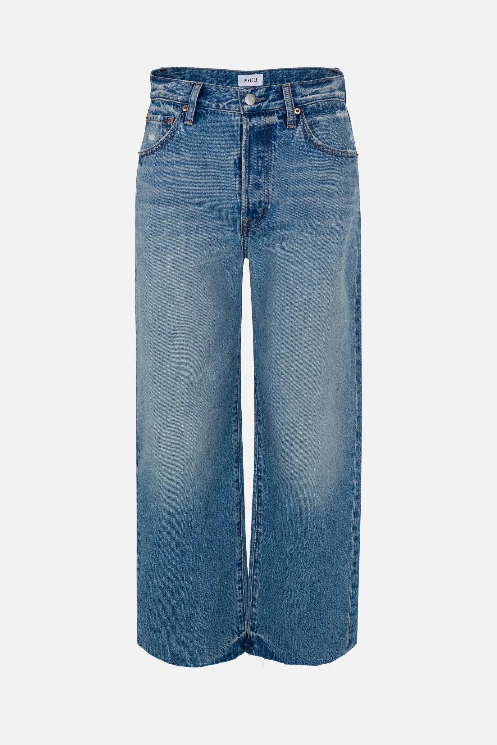 Tate Crop High Rise Bowed Wide Leg - Ablaze | Pistola Denim