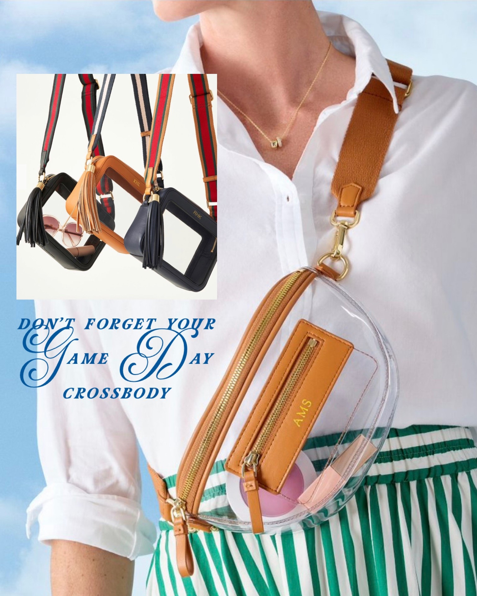 Don’t forget your game day crossbody bag! And keep it stylish!!! Nothing is more frustrating than walking into a major sports game or concert and you are denied entrance because of your purse! I’ve been there, ugh! Great for travel too! Loving these clear purses and they’re on sale! 

#gameday #ganedayoutfit #gamedaypurse #footballseason

#LTKSaleAlert #LTKActive #LTKTravel