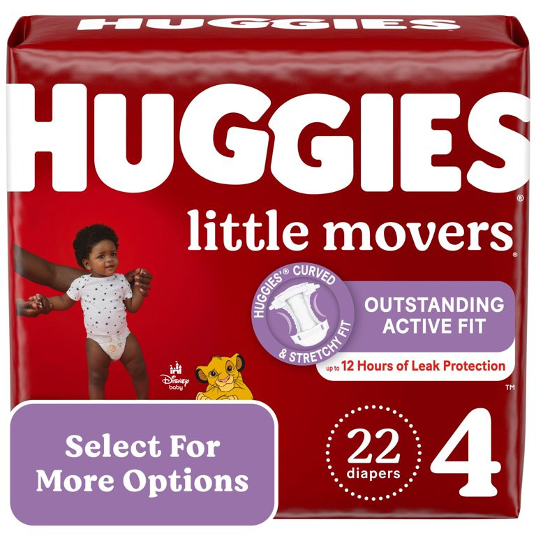 Huggies Little Movers Baby Diapers, Size 4, 22 Ct (Select for More Options) | Walmart (US)