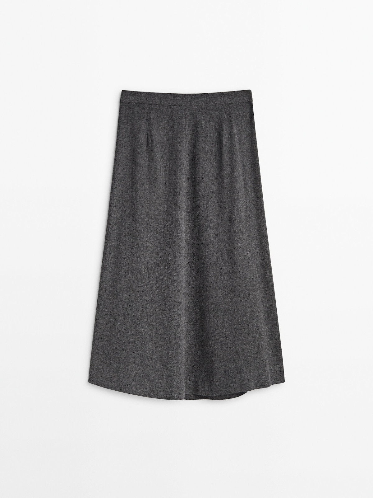 Weitschwingender Midirock mit Zierfalte | Massimo Dutti DE