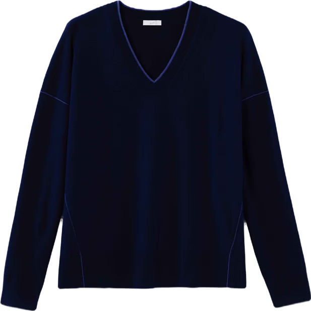 Tipped V-Neck Sweater | J. Jill