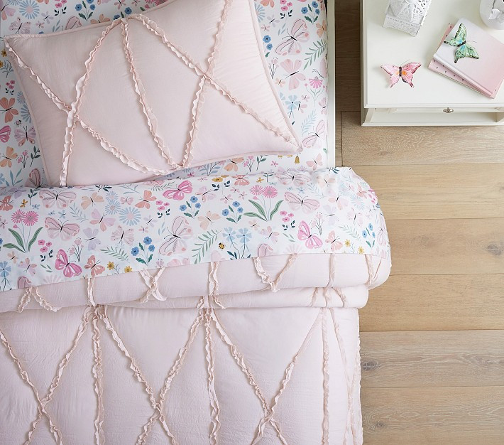 Wildflower Butterfly Organic Sheet Set & Pillowcases | Pottery Barn Kids