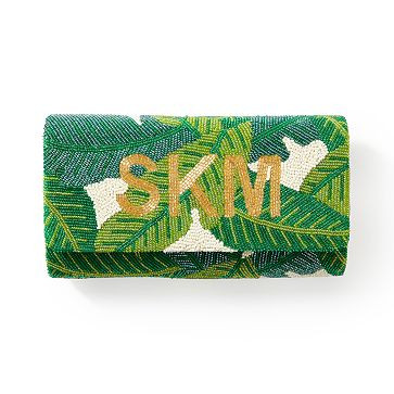 Palm Print Beaded Foldover Crossbody Clutch | Mark and Graham