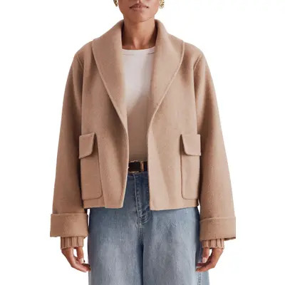 Splendid x @cellajaneblog Crop Icon Coat in Truffle at Nordstrom, Size Large | Nordstrom