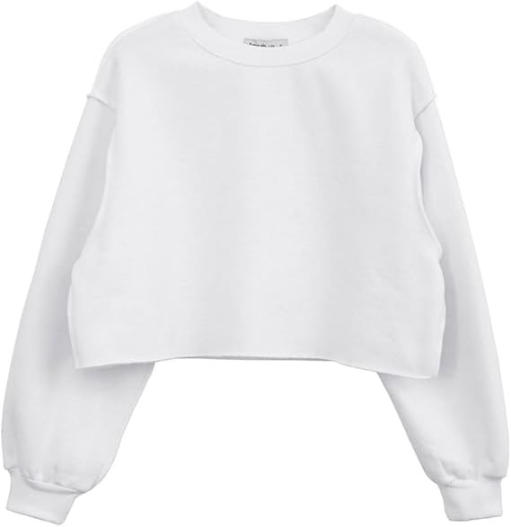 Amazhiyu Women Cropped Sweatshirt Long Sleeves Pullover Fleece Crop Tops | Amazon (US)