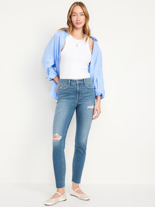 High-Waisted Rockstar Super-Skinny Ankle Jeans | Old Navy (US)