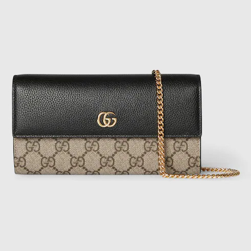 GUCCI Bi-colour GG Marmont Wallet On Chain | Gucci (UK)