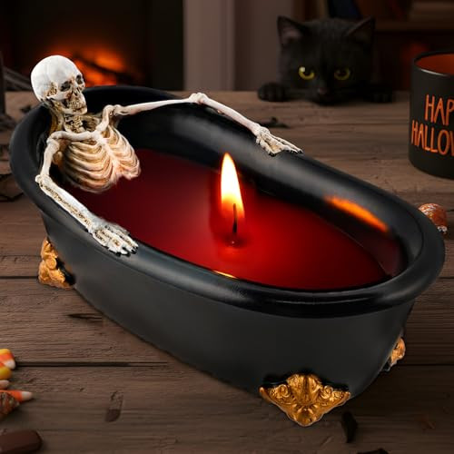 Wowagoga Halloween Skeleton Candle, Red Skull Candles, Vintage Decor | Amazon (US)