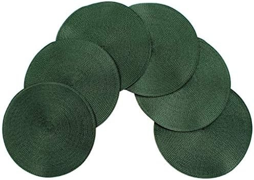 Vienna Woven Spiral Table Placemats 15 Inches Round Set of 6 Non-Slip Dining | Amazon (US)