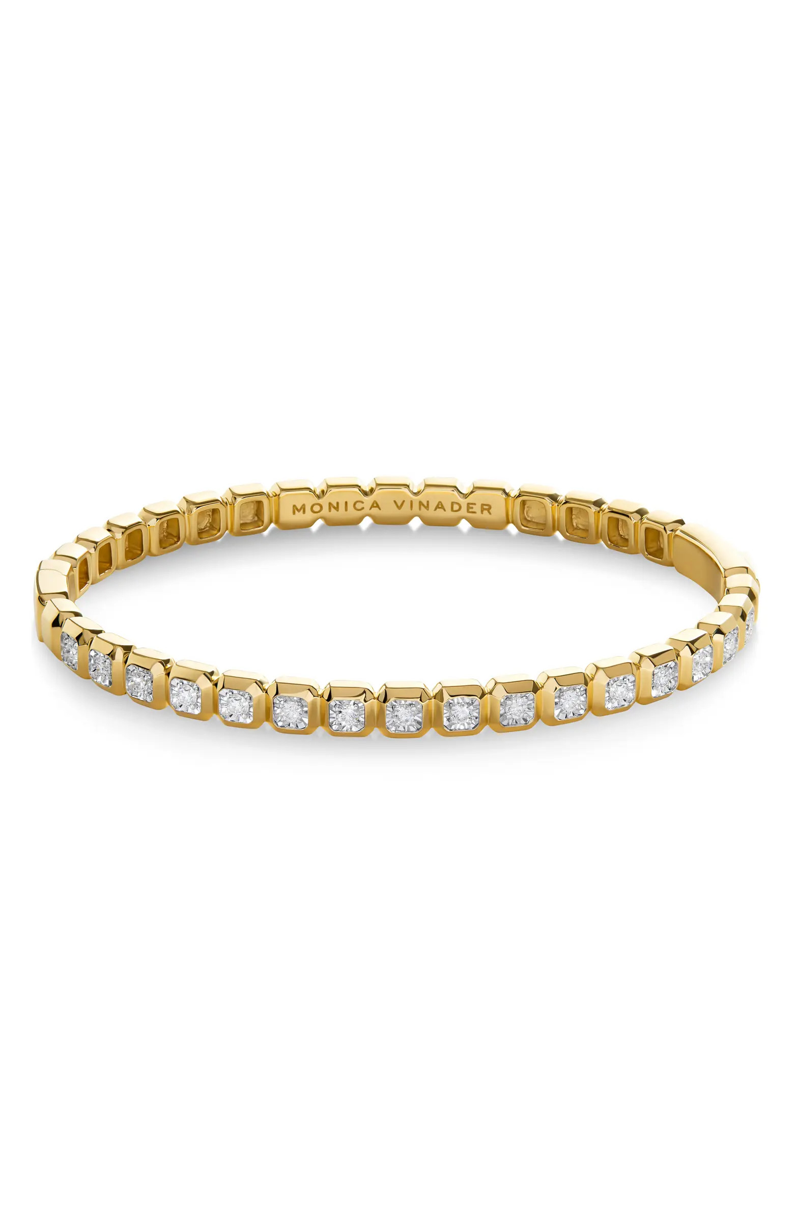 Monica Vinader Asscher Set Lab Created Diamond Bangle | Nordstrom | Nordstrom