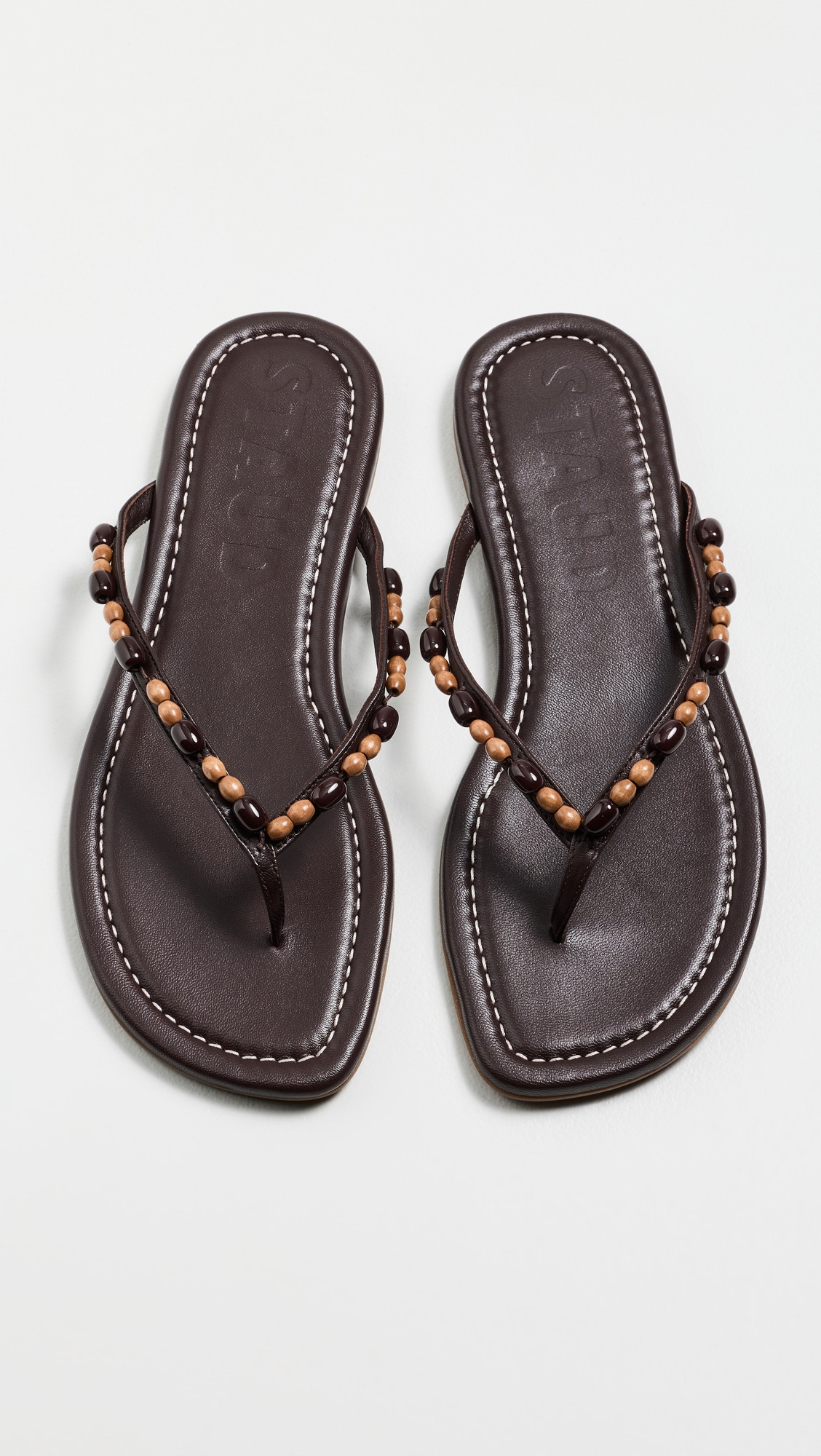 STAUD Freja Thong Sandals Wood Beads 36 | Shopbop