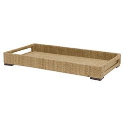 Palecek Woodside Coastal Woven Rope Rectangular Tray With Handles | Kathy Kuo Home